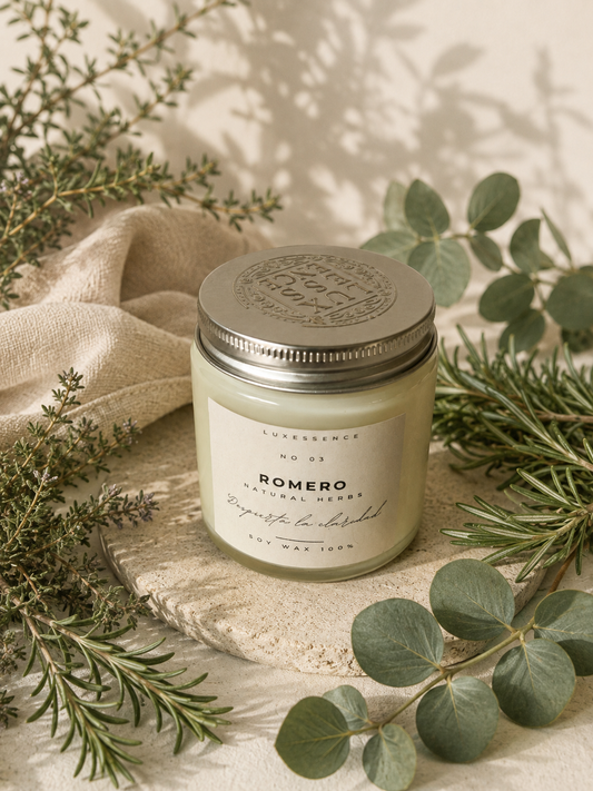 Romero · Vela artesanal de soja · Natural Herbs