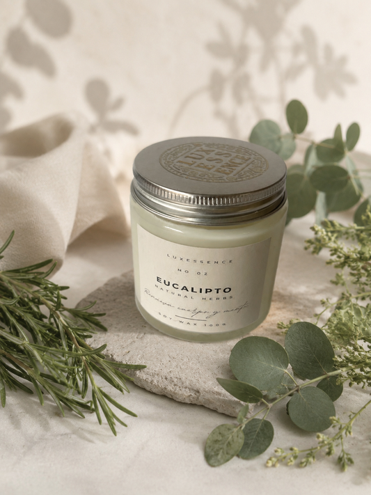 Eucalipto · Vela artesanal de soja · Natural Herbs