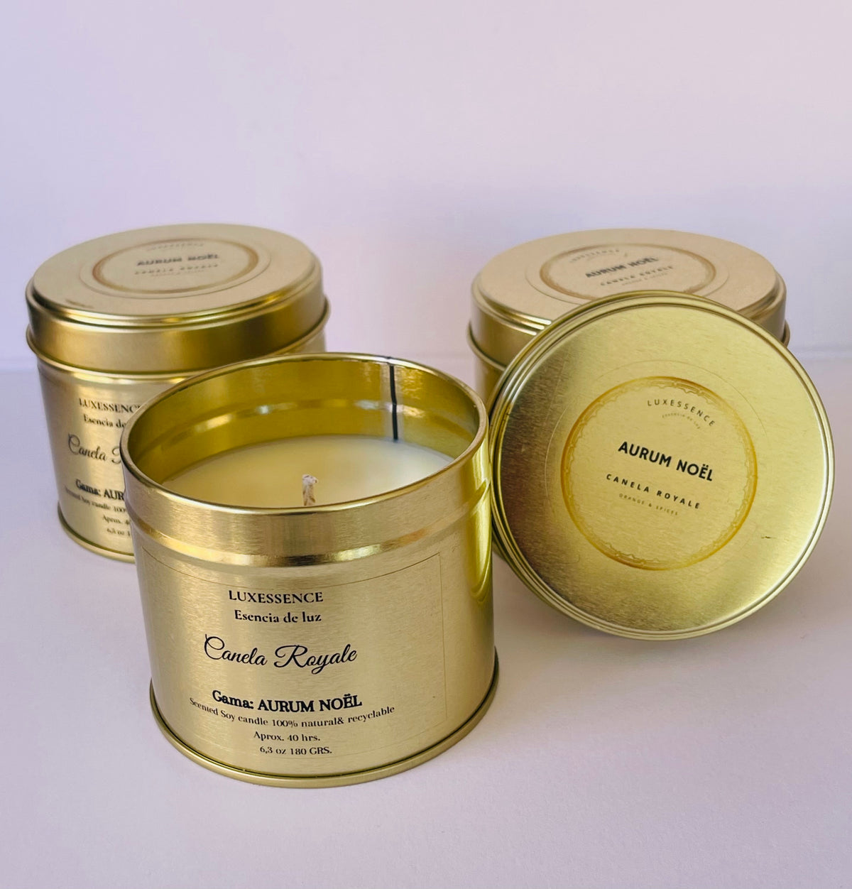 CANELA ROYALE · Vela artesanal de soja · Canela, Clavo & Jengibre