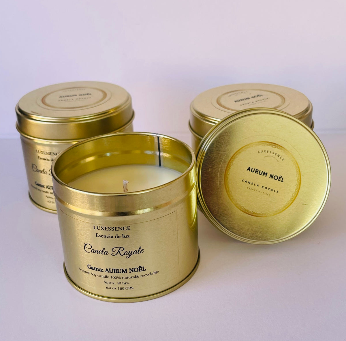CANELA ROYALE · Vela artesanal de soja · Canela, Clavo & Jengibre