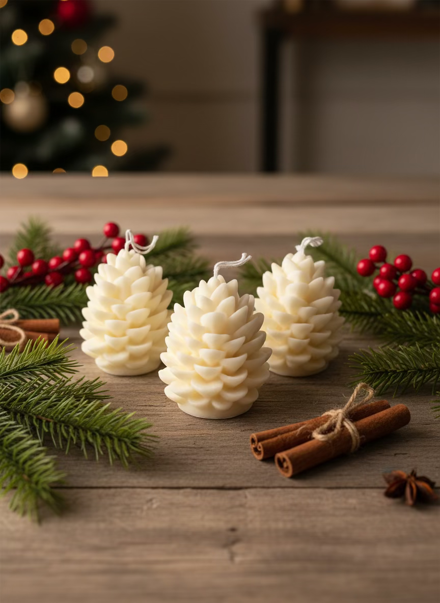 PIÑA NAVIDAD · Vela artesanal de soja · Cedro Blanco, Cachemira & Vainilla