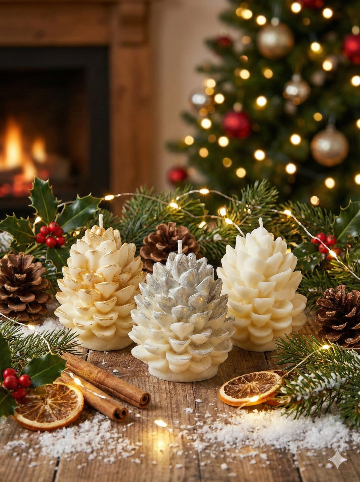 PIÑA NAVIDAD · Vela artesanal de soja · Cedro Blanco, Cachemira & Vainilla