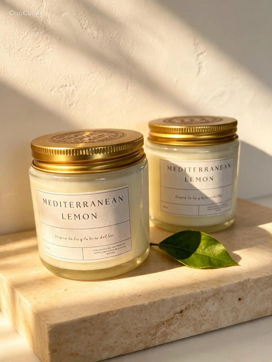🍋 MEDITERRANEAN LEMON · Vela artesanal de soja · Limón Mediterráneo